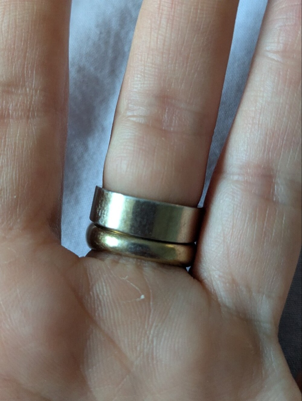 Fossil Gold Tone Pave Crystal Ring and Emerald Accent Ring - Picture 3 of 5
